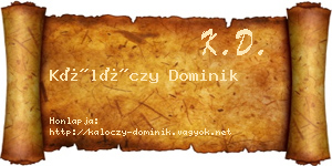 Kálóczy Dominik névjegykártya