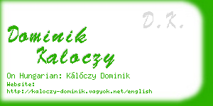 dominik kaloczy business card