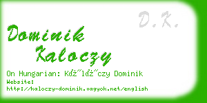 dominik kaloczy business card